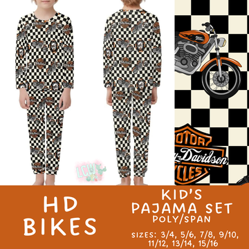 Batch #344 - Family Pajama Party - Closes 5/23 - ETA late July - HD Bikes Kid's Pajama Sets