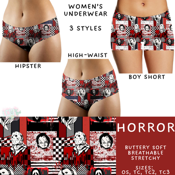Batch #340 - Comfortable Underwear 4 - Closes 5/16 - ETA early July - Horror Women's Underwear