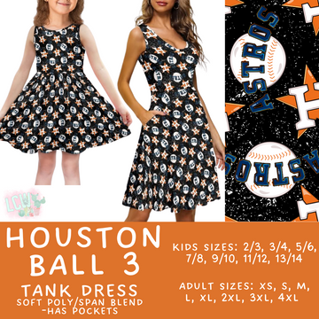 Batch #343 - Home Run Collection - Closes 5/22 - ETA mid July - Houston Ball 3 Women's & Girl's Tank Dress