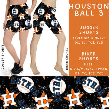 Batch #343 - Home Run Collection - Closes 5/22 - ETA mid July - Houston Ball 3 Biker & Jogger Shorts