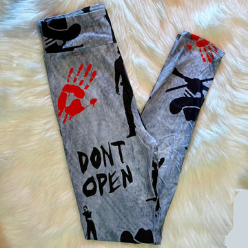 Dead Inside, Don't Open - Walking Dead Themed Print Leggings