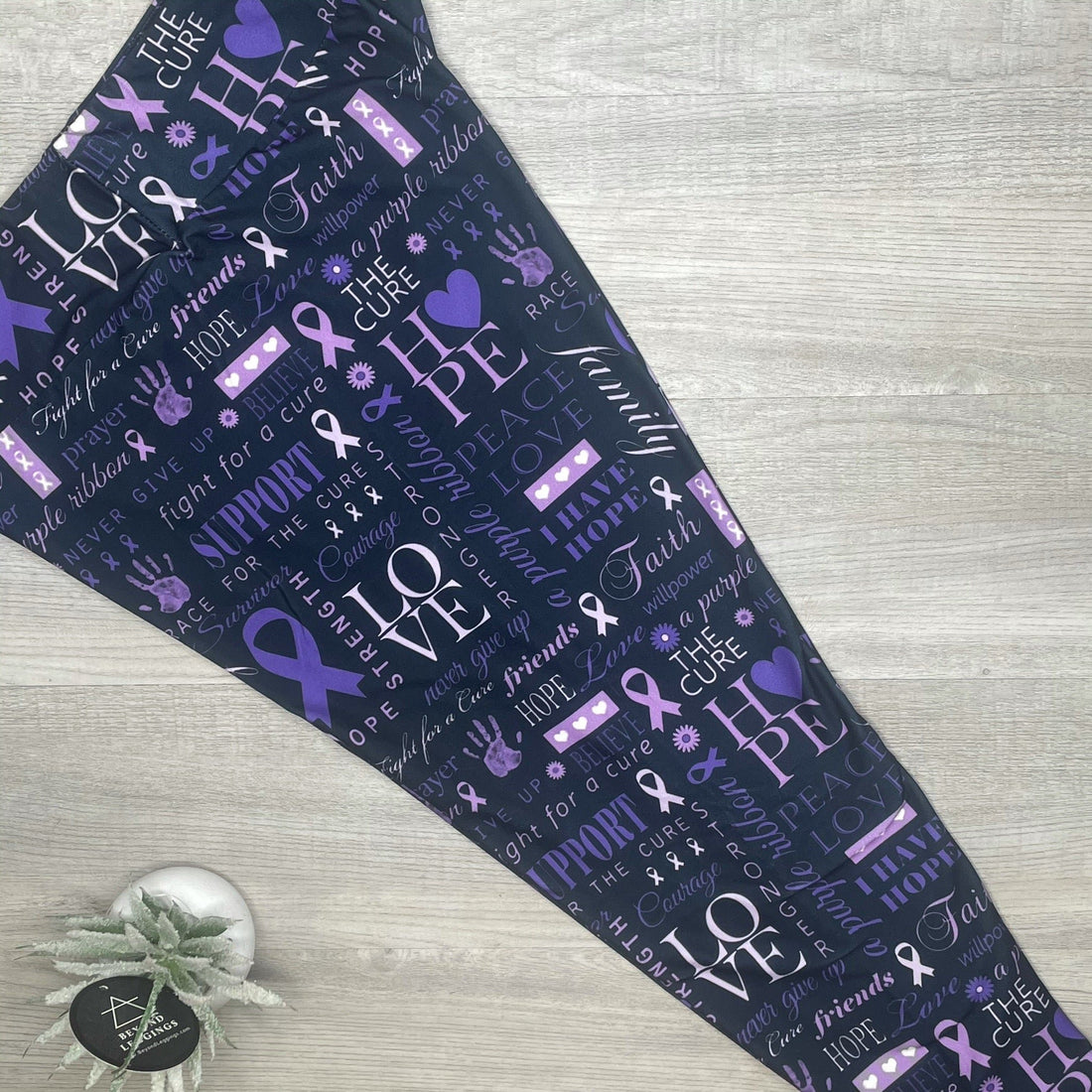 Purple Ribbon Awareness Soft Leggings