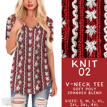 Batch #437 - Christmas Knit 2 - Closes 10/27 - ETA mid Dec - Knit 02 V-Neck Tee