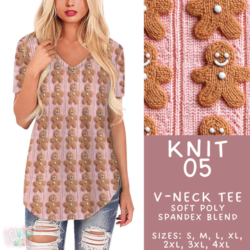 Batch #437 - Christmas Knit 2 - Closes 10/27 - ETA mid Dec - Knit 05 V-Neck Tee