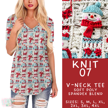 Batch #437 - Christmas Knit 2 - Closes 10/27 - ETA mid Dec - Knit 07 V-Neck Tee