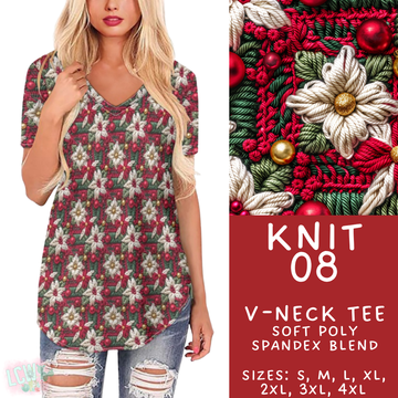 Batch #437 - Christmas Knit 2 - Closes 10/27 - ETA mid Dec - Knit 08 V-Neck Tee