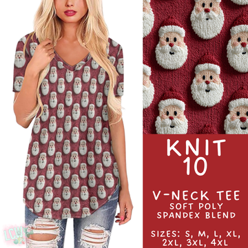 Batch #437 - Christmas Knit 2 - Closes 10/27 - ETA mid Dec - Knit 10 V-Neck Tee