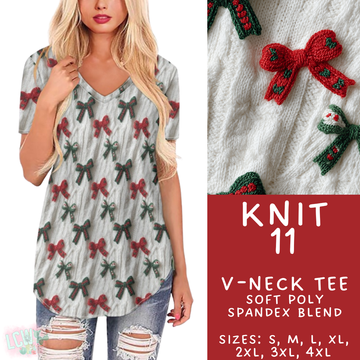 Batch #437 - Christmas Knit 2 - Closes 10/27 - ETA mid Dec - Knit 11 V-Neck Tee