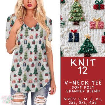 Batch #437 - Christmas Knit 2 - Closes 10/27 - ETA mid Dec - Knit 12 V-Neck Tee