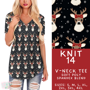 Batch #437 - Christmas Knit 2 - Closes 10/27 - ETA mid Dec - Knit 14 V-Neck Tee