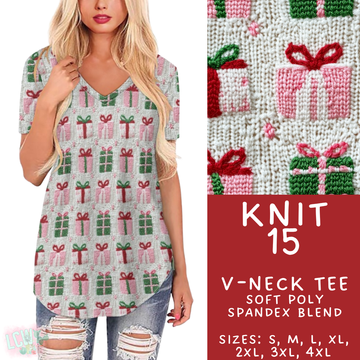 Batch #437 - Christmas Knit 2 - Closes 10/27 - ETA mid Dec - Knit 15 V-Neck Tee