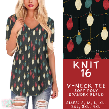 Batch #437 - Christmas Knit 2 - Closes 10/27 - ETA mid Dec - Knit 16 V-Neck Tee