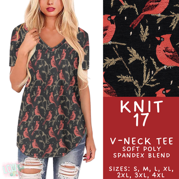 Batch #437 - Christmas Knit 2 - Closes 10/27 - ETA mid Dec - Knit 17 V-Neck Tee