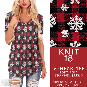 Batch #437 - Christmas Knit 2 - Closes 10/27 - ETA mid Dec - Knit 18 V-Neck Tee