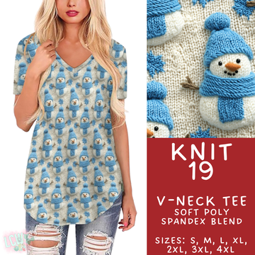 Batch #437 - Christmas Knit 2 - Closes 10/27 - ETA mid Dec - Knit 19 V-Neck Tee