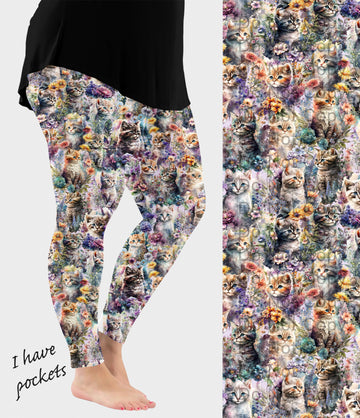 RTS - Kitten Paradise Leggings w/ Pockets