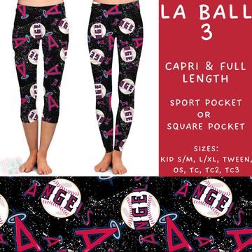 Batch #343 - Home Run Collection - Closes 5/22 - ETA mid July - LA Ball 3 Full and Capri Length Leggings