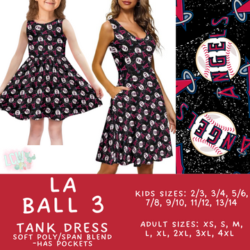 Batch #343 - Home Run Collection - Closes 5/22 - ETA mid July - LA Ball 3 Women's & Girl's Tank Dress