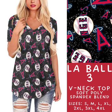 Batch #343 - Home Run Collection - Closes 5/22 - ETA mid July - LA Ball 3 V-Neck Tee