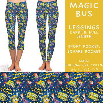 Ready To Ship - Magic Bus - Full Length Leggings Sport TC & TC2 - Full Square OS & TC2 - Capri No Pocket TC