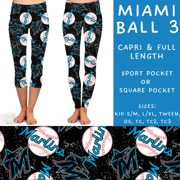 Batch #343 - Home Run Collection - Closes 5/22 - ETA mid July - Miami Ball 3 Full and Capri Length Leggings