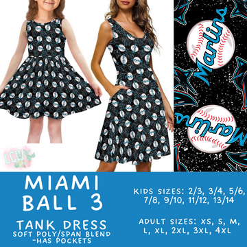 Batch #343 - Home Run Collection - Closes 5/22 - ETA mid July - Miami Ball 3 Women's & Girl's Tank Dress