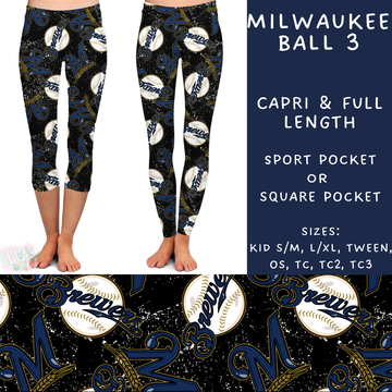 Batch #343 - Home Run Collection - Closes 5/22 - ETA mid July - Milwaukee Ball 3 Full and Capri Length Leggings