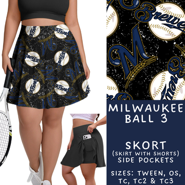 Batch #343 - Home Run Collection - Closes 5/22 - ETA mid July - Milwaukee Ball 3 Skort