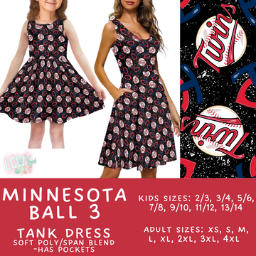 Batch #343 - Home Run Collection - Closes 5/22 - ETA mid July - Minnesota Ball 3 Women's & Girl's Tank Dress