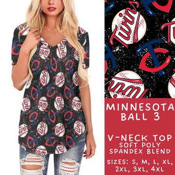 Batch #343 - Home Run Collection - Closes 5/22 - ETA mid July - Minnesota Ball 3 V-Neck Tee