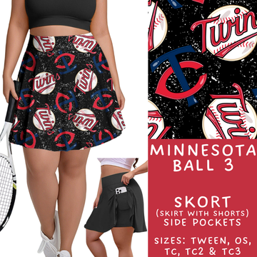 Batch #343 - Home Run Collection - Closes 5/22 - ETA mid July - Minnesota Ball 3 Skort