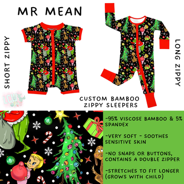 Batch #438 - Little Dreamers Christmas 2 - Closes 10/29 - ETA early Dec - Mr Mean Short and Long Zippy Sleeper