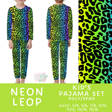 Batch #344 - Family Pajama Party - Closes 5/23 - ETA late July - Neon Leop Kid's Pajama Sets