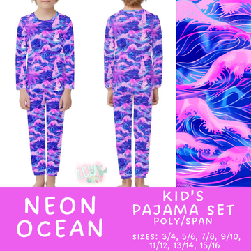 Batch #344 - Family Pajama Party - Closes 5/23 - ETA late July - Neon Ocean Kid's Pajama Sets