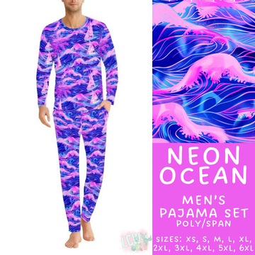 Batch #344 - Family Pajama Party - Closes 5/23 - ETA late July - Neon Ocean Men's Pajama Set
