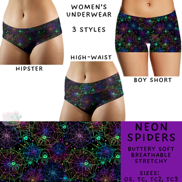 Ready To Ship - Neon Spiders Women's Underwear - Hipster OS, TC & TC2