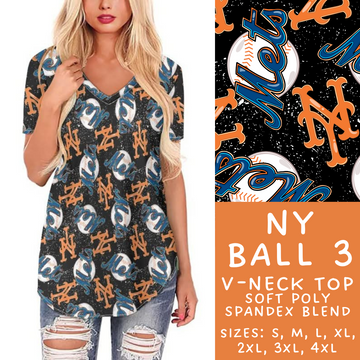 Batch #343 - Home Run Collection - Closes 5/22 - ETA mid July - NY Ball 3 V-Neck Tee