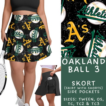 Batch #343 - Home Run Collection - Closes 5/22 - ETA mid July - Oakland Ball 3 Skort