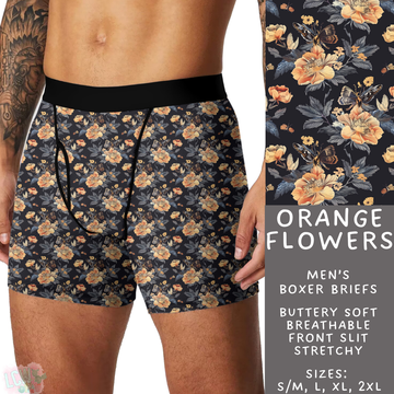 Batch #340 - Comfortable Underwear 4 - Closes 5/16 - ETA early July - Orange Flowers Men's Boxer Briefs