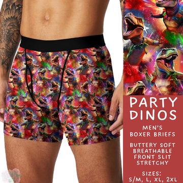 Batch #340 - Comfortable Underwear 4 - Closes 5/16 - ETA early July - Party Dinos Men's Boxer Briefs