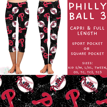 Batch #343 - Home Run Collection - Closes 5/22 - ETA mid July - Philly Ball 3 Full and Capri Length Leggings