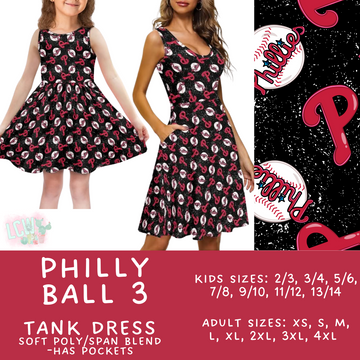 Batch #343 - Home Run Collection - Closes 5/22 - ETA mid July - Philly Ball 3 Women's & Girl's Tank Dress