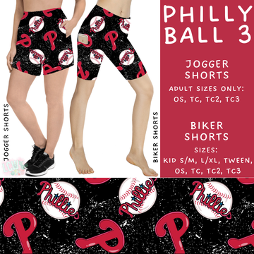 Batch #343 - Home Run Collection - Closes 5/22 - ETA mid July - Philly Ball 3 Biker & Jogger Shorts