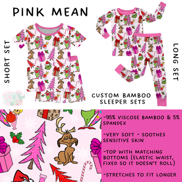 Batch #438 - Little Dreamers Christmas 2 - Closes 10/29 - ETA early Dec - Pink Mean Bamboo Short and Long Sleeper Set