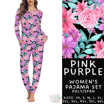 Batch #344 - Family Pajama Party - Closes 5/23 - ETA late July - Pink Purple Women's Pajama Set