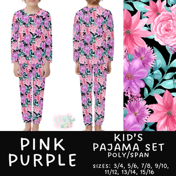 Batch #344 - Family Pajama Party - Closes 5/23 - ETA late July - Pink Purple Kid's Pajama Sets