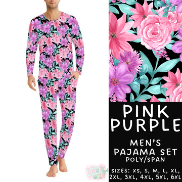 Batch #344 - Family Pajama Party - Closes 5/23 - ETA late July - Pink Purple Men's Pajama Set