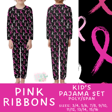 Batch #344 - Family Pajama Party - Closes 5/23 - ETA late July - Pink Ribbons Kid's Pajama Sets