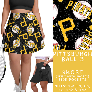 Batch #343 - Home Run Collection - Closes 5/22 - ETA mid July - Pittsburgh Ball 3 Skort