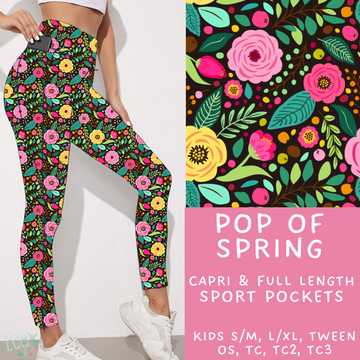 Ready To Ship - Pop of Spring Capri Leggings - TC Sport Pocket